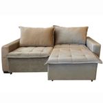 sofá 3 lugares marjom são luiz retrátil cinza