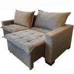 sofá 3 lugares marjom são luiz retrátil cinza