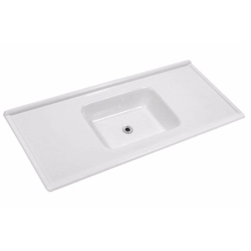 pia de mármore sintético decoralita 120x54 p124 branco (mp)