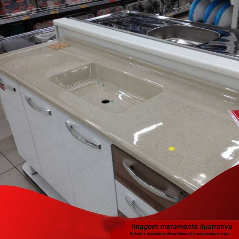 pia de mármore sintético decoralita 120x54 p124 marrom imperial (mp)