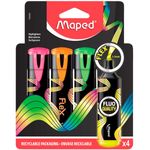 marca texto maped new flex 4 cores amarelo/laranja/verde/rosa 740300