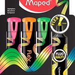 marca texto maped new flex 4 cores amarelo/laranja/verde/rosa 740300