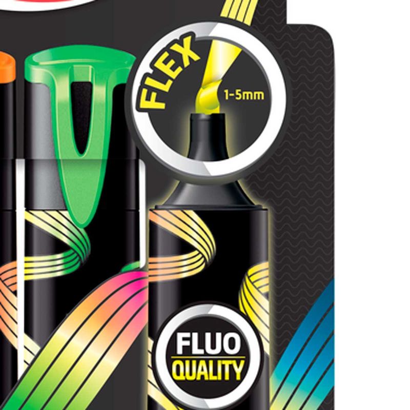 marca texto maped new flex 4 cores amarelo/laranja/verde/rosa 740300