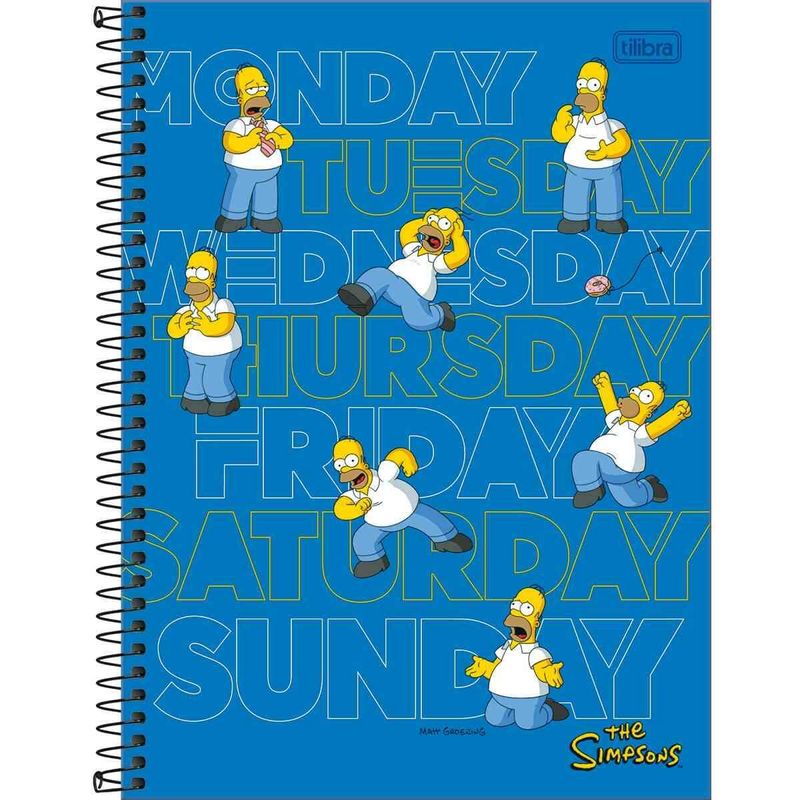 caderno espiral tilibra 01 matéria the simpsons sortido - 342271