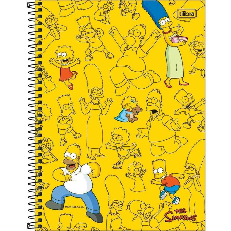 caderno espiral tilibra 01 matéria the simpsons sortido - 342271