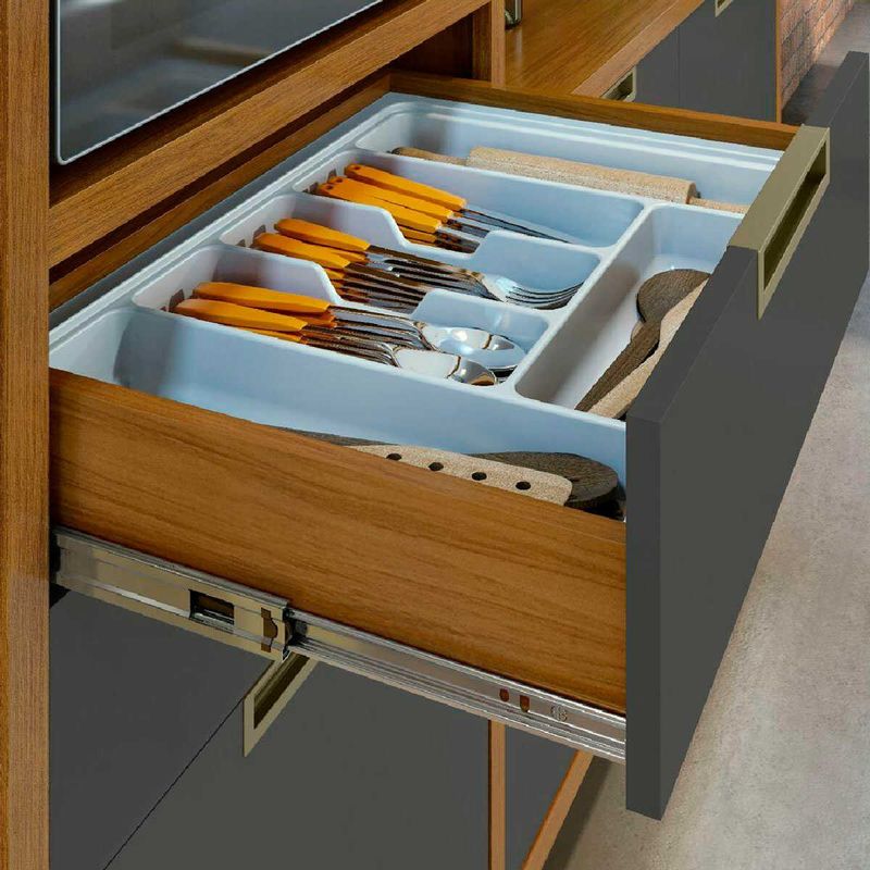 armário de cozinha nesher loft mdf freijó grafite