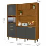 armário de cozinha nesher loft mdf freijó grafite