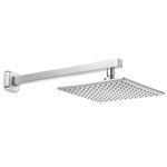 chuveiro celite quadrado com braço de parede 220mm elite cromado (mp)