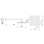 chuveiro celite quadrado com braço de parede 220mm elite cromado (mp)