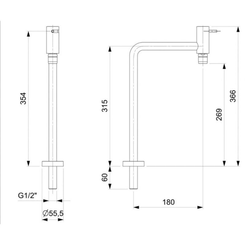 torneira celite para cozinha de mesa bica móvel 90º basic cromado (mp)