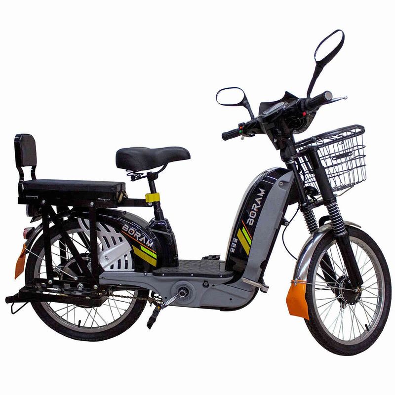 bicicleta elétrica boram mobi 350w preto bc-03