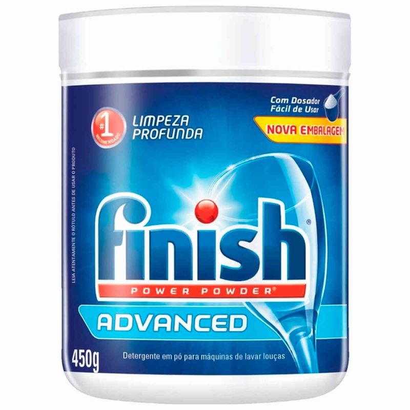 detergente para máquina de lavar louças finish advanced power powder 450g
