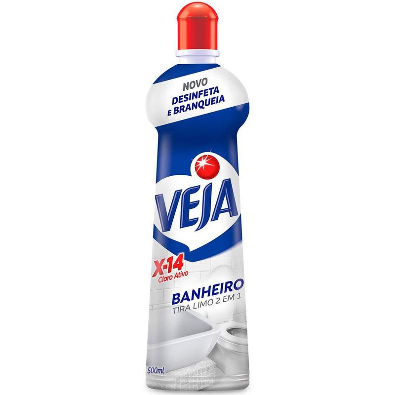 desinfetante banheiro veja tira limo x-14 cloro ativo 500ml