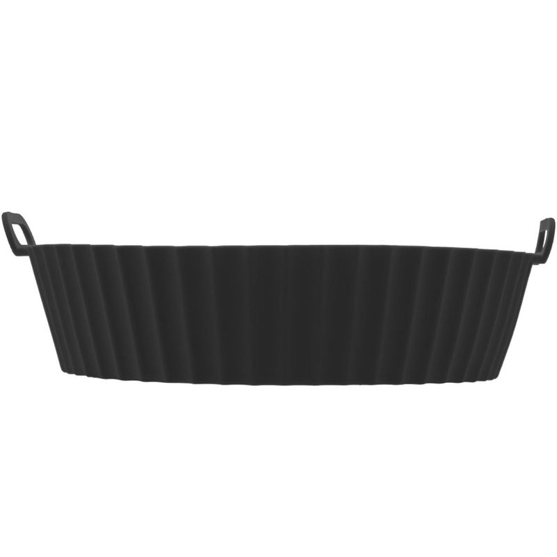 forma lyor de silicone para air fryer redonda preto 4889