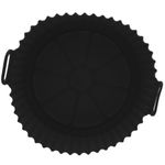 forma lyor de silicone para air fryer redonda preto 4889
