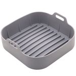 forma lyor de silicone para air fryer quadrada cinza 4887