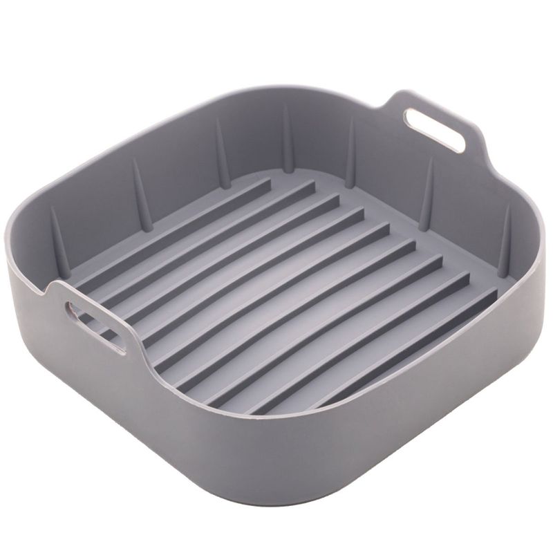 forma lyor de silicone para air fryer quadrada cinza 4887