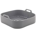 forma lyor de silicone para air fryer quadrada cinza 4887