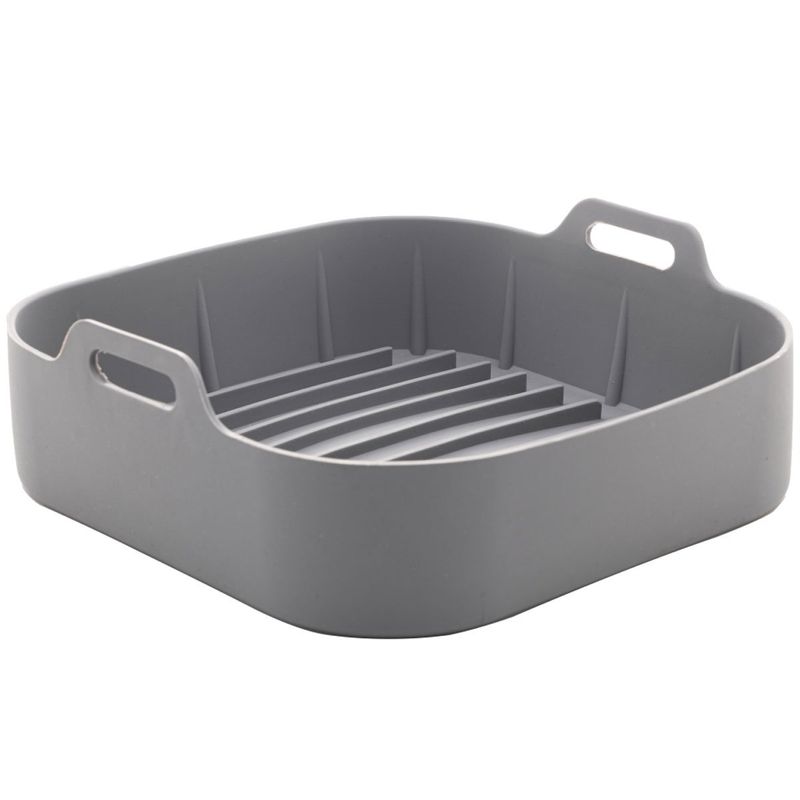 forma lyor de silicone para air fryer quadrada cinza 4887