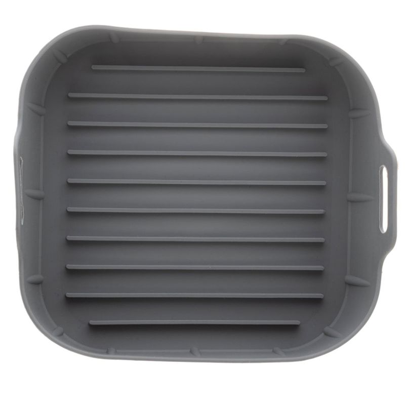 forma lyor de silicone para air fryer quadrada cinza 4887