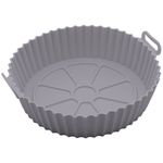 forma lyor de silicone para air fryer redonda cinza 4890