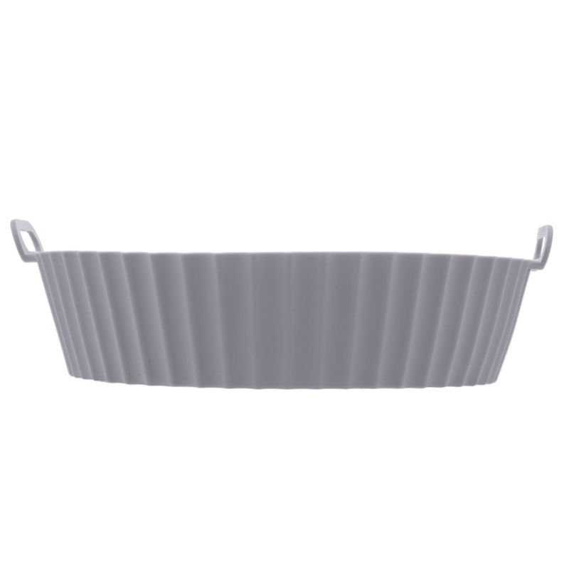 forma lyor de silicone para air fryer redonda cinza 4890