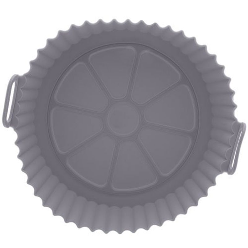 forma lyor de silicone para air fryer redonda cinza 4890