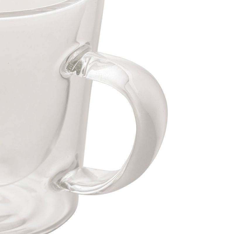 jogo de xícaras rojemac para café 2 peças parede dupla 100ml transparente 28862