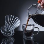 jogo de xícaras rojemac para café 2 peças parede dupla 100ml transparente 28862