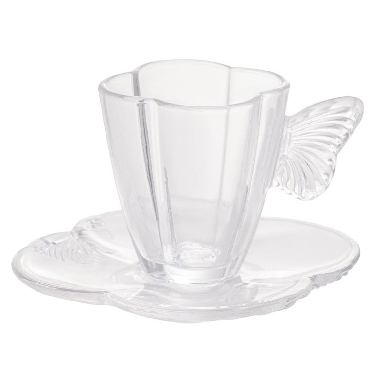 jogo de xícaras rojemac para café 4 peças wolff butterfly 80ml transparente 29271