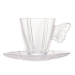 jogo de xícaras rojemac para café 4 peças wolff butterfly 80ml transparente 29271