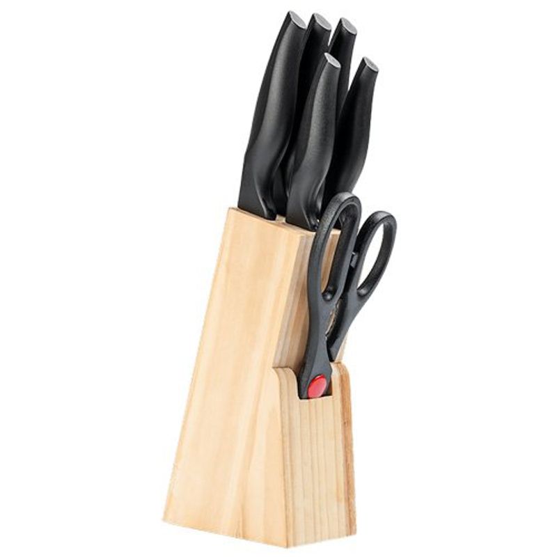 Jogo de Facas Brinox 7 Peças com Cepo Cross Preto