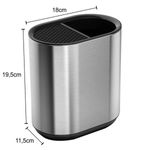 porta facas e utensílios mimo style em aço inox prata 8245