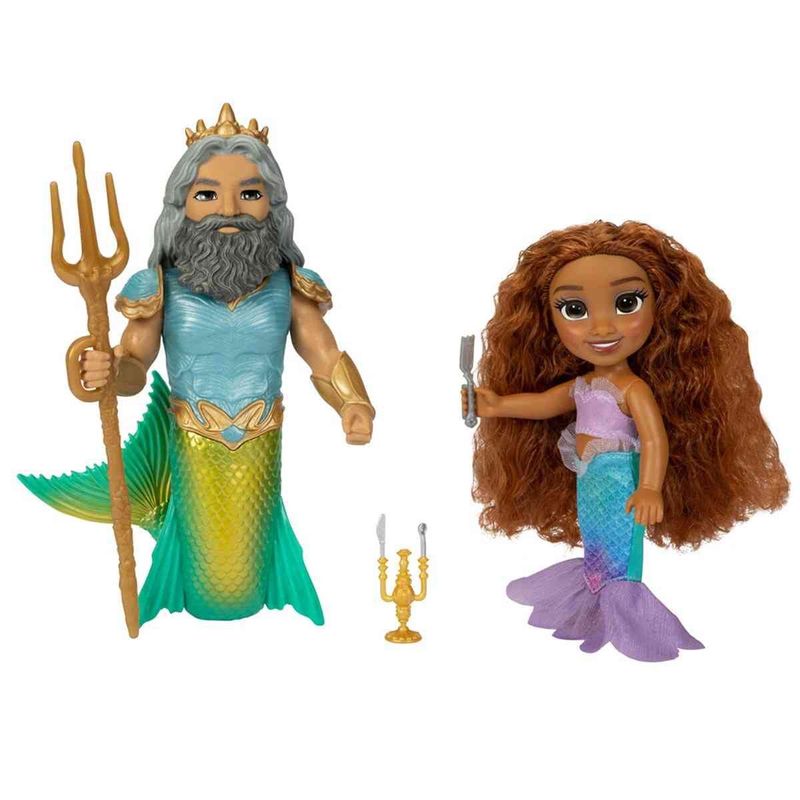 boneca sunny disney a pequena sereia ariel com rei tritão 3903