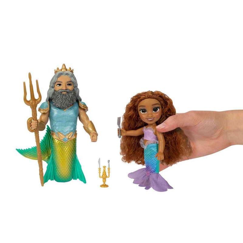 boneca sunny disney a pequena sereia ariel com rei tritão 3903