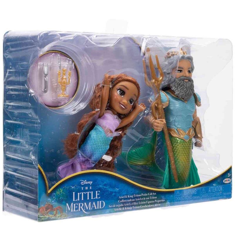 boneca sunny disney a pequena sereia ariel com rei tritão 3903