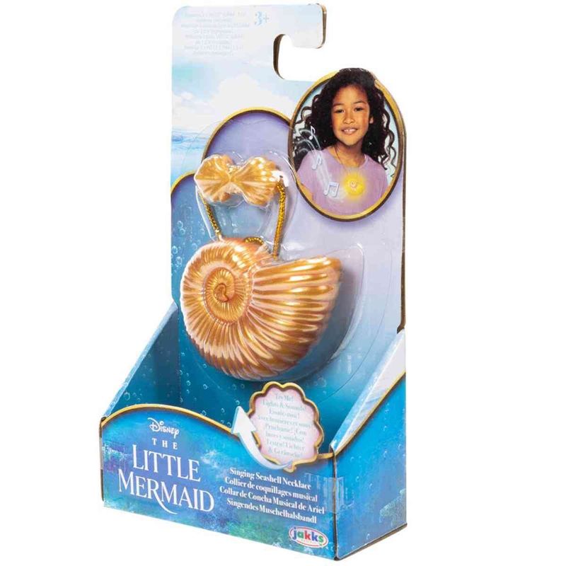 colar de concha sunny a pequena sereia ariel com luz e som 3904
