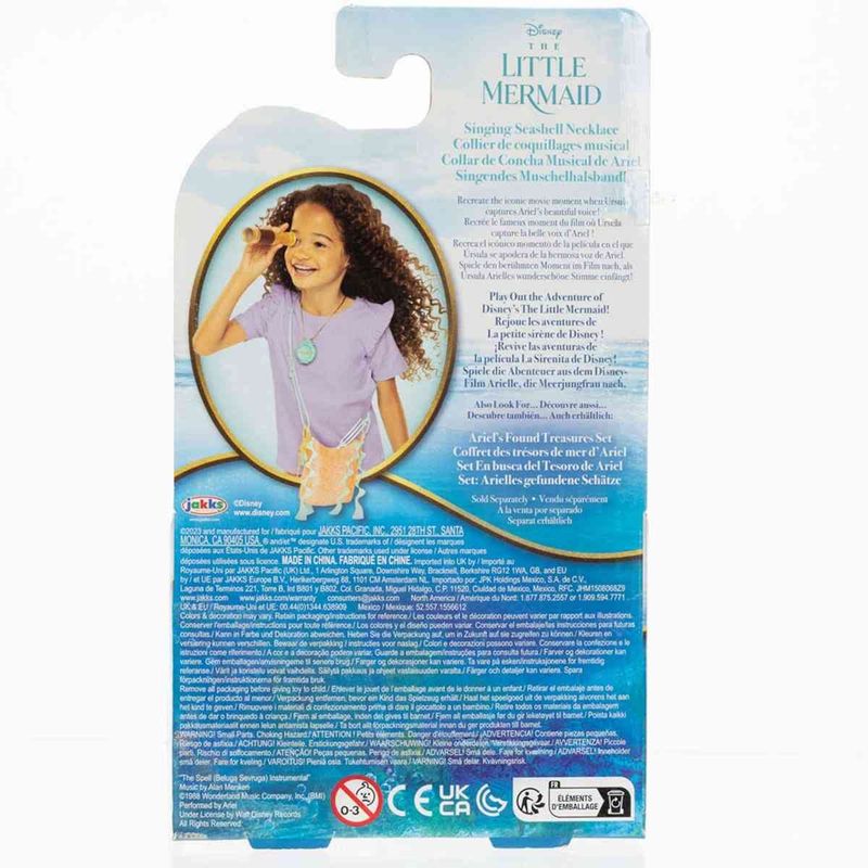 colar de concha sunny a pequena sereia ariel com luz e som 3904