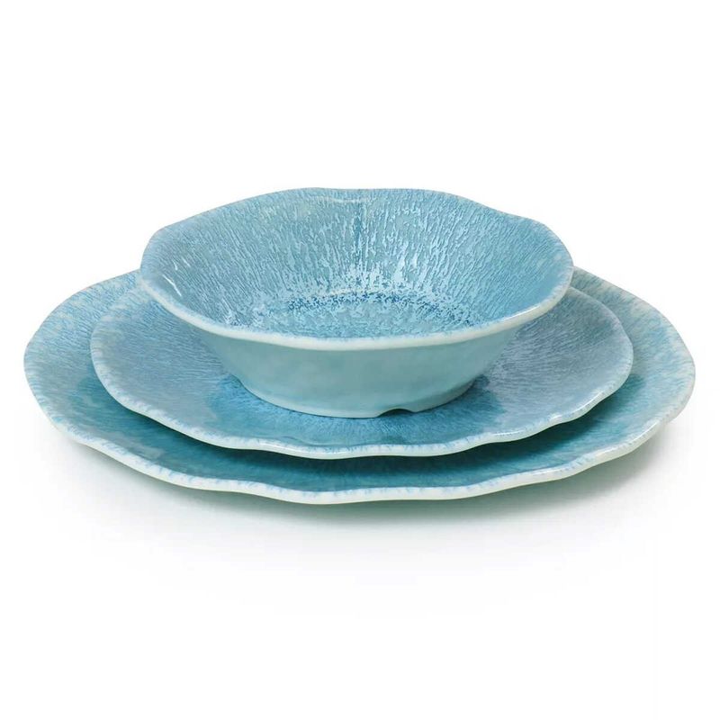 jogo de jantar latcor 12 peças gibson home indigo frost azul 130983.12