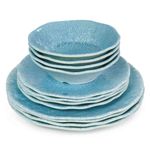 jogo de jantar latcor 12 peças gibson home indigo frost azul 130983.12