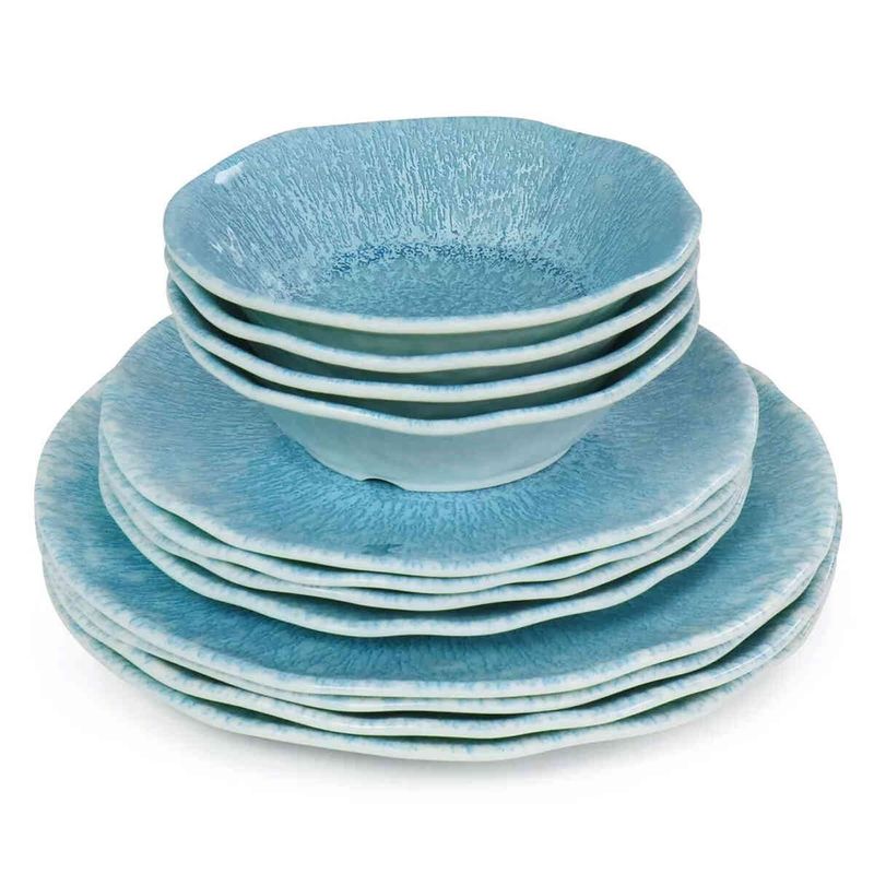 jogo de jantar latcor 12 peças gibson home indigo frost azul 130983.12