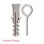 parafuso pitão 6 + bucha nylon com aba 6mm 5 peças - sforplast (mp)
