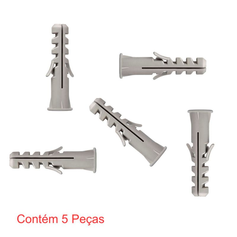 parafuso pitão 6 + bucha nylon com aba 6mm 5 peças - sforplast (mp)