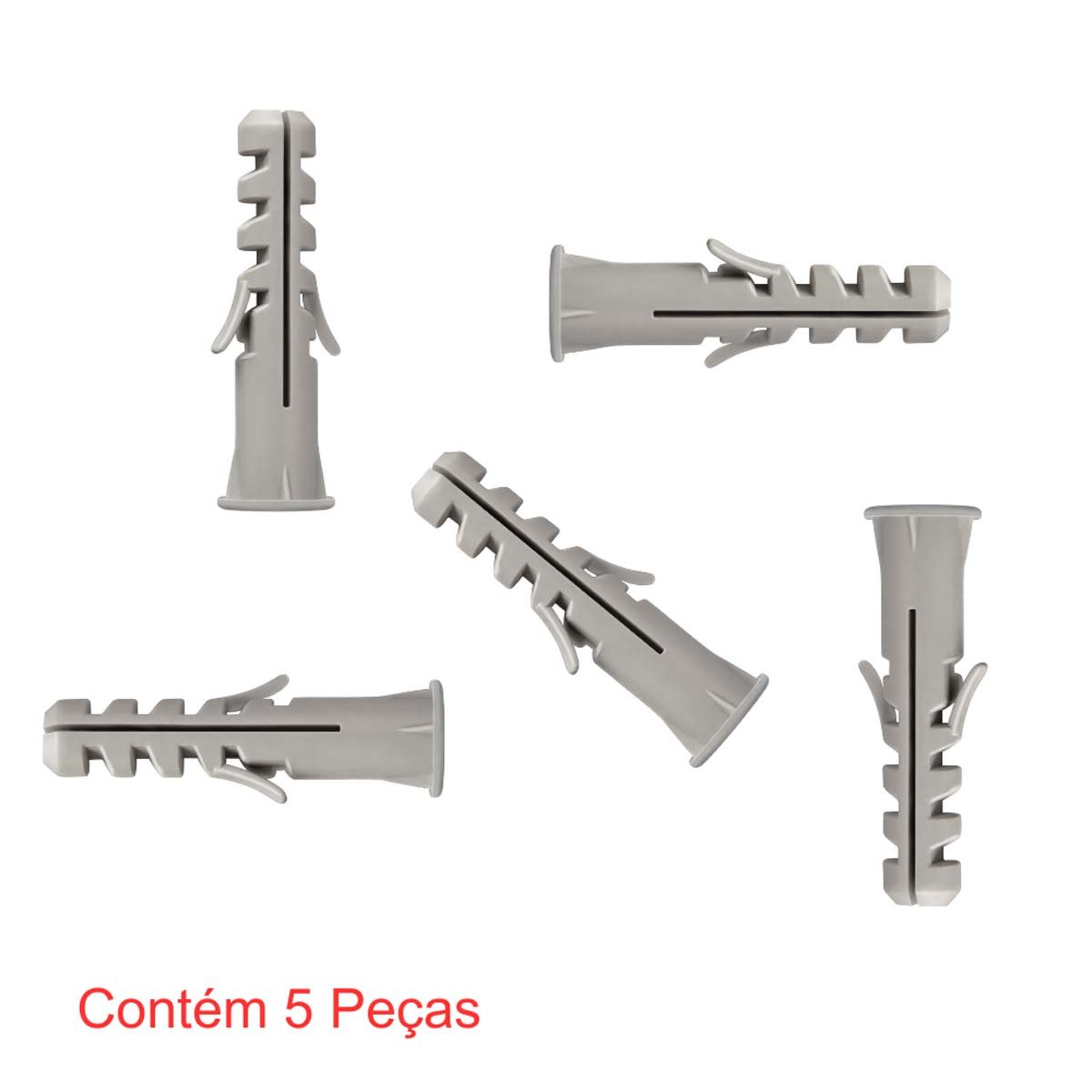 Parafuso Pitão 8 + Bucha Nylon com Aba 8mm 5 Peças