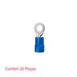 terminal anel pré-isolado para fios e cabos de 1,5 à 2,5mm² azul 20 peças - sforplast (mp)