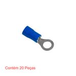 terminal anel pré-isolado para fios e cabos de 1,5 à 2,5mm² azul 20 peças - sforplast (mp)
