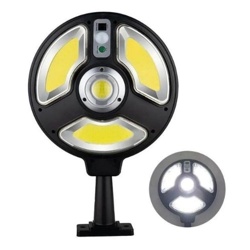 luminária solar ecosolis redondo tipo poste com sensor 84085