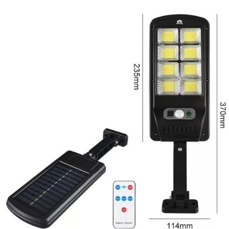 luminária solar ecosolis 20w sensor com placa poste soip 8 bf mini 12led