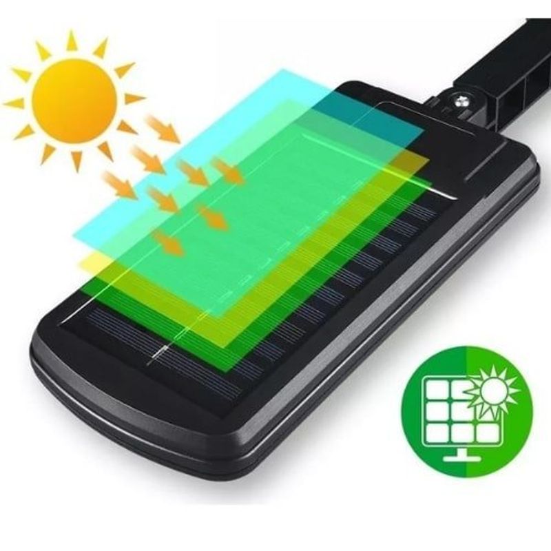 luminária solar ecosolis 20w sensor com placa poste soip 8 bf mini 12led