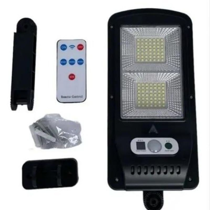 luminária solar ecosolis poste 20w mini com sensor luz branco frio